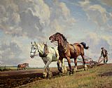 Ploughing The Fields by Wright Barker